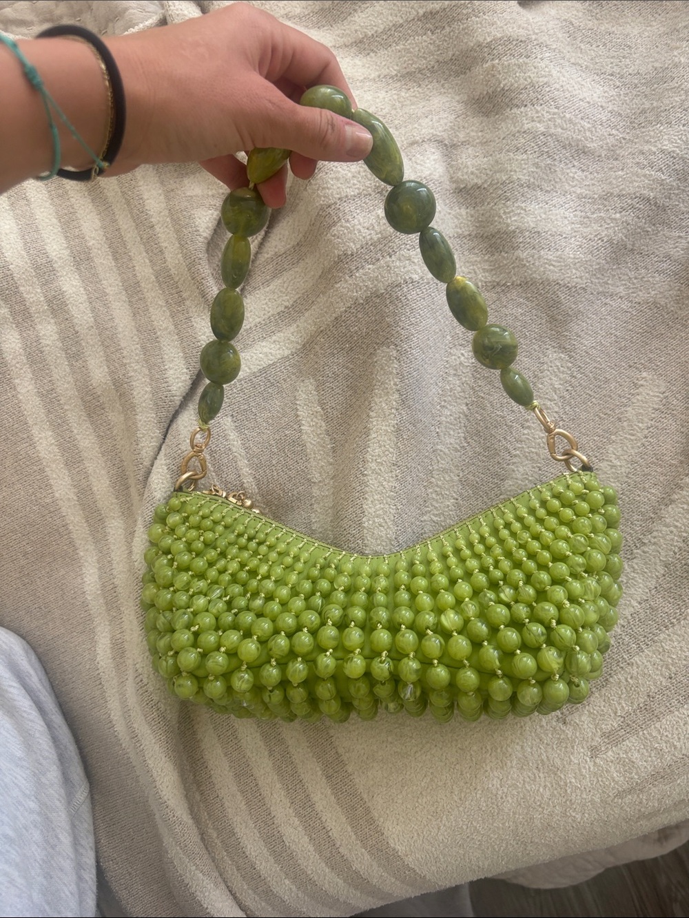 Green Beaded Shoulder Bag - Stylish Women’s Evening Bag Cult Gaia